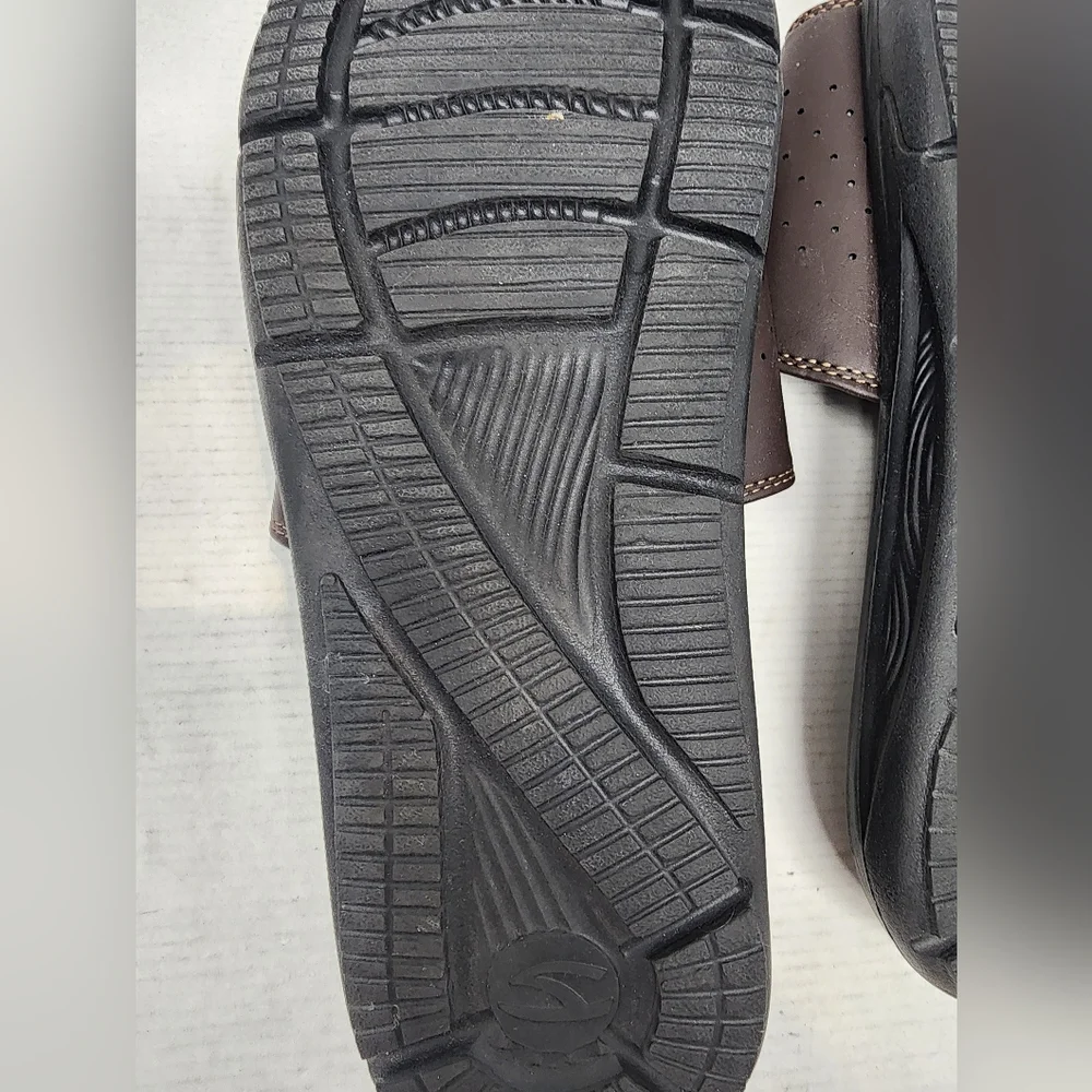 New Men's Brown Slides Sandals Slip on Beach‎ Shoes Flip Flops Men's Size 12.5